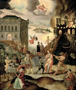 Allegorie von Laster und Tugend von Anthuenis Claeissins or Claeissens