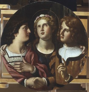 St. Cäcilia zwischen St. Tiburtius und Valerianus von Antiveduto Gramatica