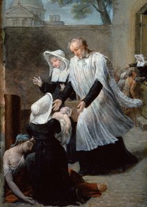 Heiliger Vinzenz von Paul hilft den Pestkranken von Antoine Ansiaux