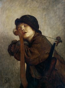 Der kleine Geiger schläft, 1883 von Antoine Auguste Ernest Herbert or Hebert