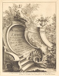 Troisieme livre de formes Cartels et Rocailles (Titelseite) von Antoine Aveline after Jean Mondon