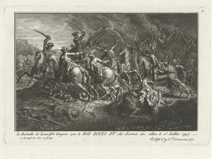 Schlacht bei Lauffeldt am 2. Juli 1747 während des Österreichischen Erbfolgekriegs von Antoine Benoist
