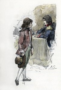 Josephines Sohn, Eugene de Beauharnais, fordert das Schwert seines Vaters Alexandre de Beauharnais von Napoleon Bonaparte