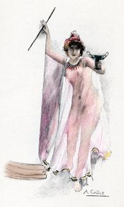 Odyssee von Homer: „Circe die Zauberin“ Illustration von Antoine Calbet (1860-1944) für „Die Odyssee“ des griechischen Dichters Homer 1897 Privatsammlung