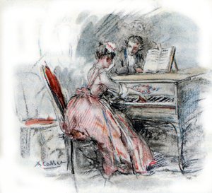 Werther bewundert Charlotte beim Cembalospiel von Antoine Calbet