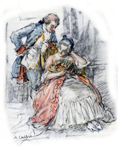 Werther hofiert Mademoiselle de B, um Charlotte zu vergessen von Antoine Calbet