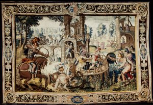 Übung im Angriff und Verteidigung eines Bastions, entworfen 1562–1565 (gewebt 1611–1627)
