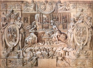Turnier anlässlich der Hochzeit von Catherine de Medici (1519-89) und Henri II (1519-59) im Jahr 1533