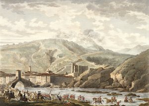 Die Schlacht von Millesimo, 25 Germinal, Jahr 4 (April 1796) graviert von Jean Duplessi-Bertaux (1747-1819) von Antoine Charles Horace Vernet