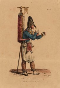 Der Tisane-Verkäufer, Nummer 13 aus der Serie Die Rufe von Paris, graviert von Francois Seraphin Delpech (1778-1825) von Antoine Charles Horace Vernet