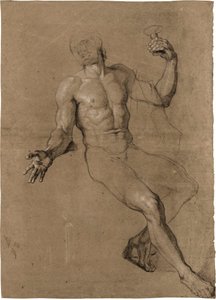 Studie eines sitzenden männlichen Aktes, für Bacchus von Antoine Coypel