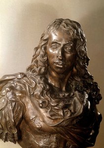 Büste in Bronze von Louis II. von Bourbon, Prinz von Condé, bekannt als der Große Condé. Skulptur von Antoine Coysevox, 17. Jahrhundert