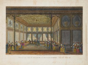 Innenansicht im Palast der Prinzessin Hatice Sultan, Halbschwester von Sultan Selim III., ca. 1810 von Antoine Ignace Melling