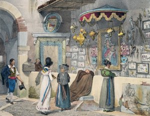 Bürger beten in Rom, Gravur aus Jahr in Rom, Frankreich