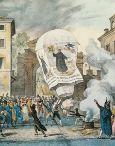Heißluftballon für den San Giuseppe Tag in Rom (Detail) von Antoine Jean Baptiste Thomas