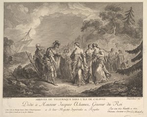 Ankunft des Telemach bei der Insel der Kalypso