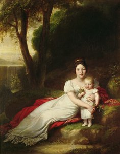 Hortense Eugenie de Beauharnais (1783-1837), Königin von Holland, mit ihrem Sohn Charles Louis Napoleon Bonaparte (1808-73), dem zukünftigen Napoleon III.