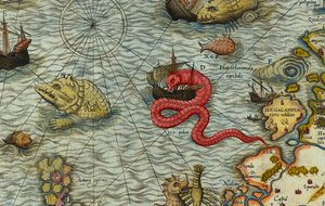 Detail einer Seekarte (Carta marina) von Olaus Magnus (1490-1557) von Antoine Lafrery