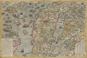 Karte des Meeres (Carta marina) von Olaus Magnus (1490-1557)
