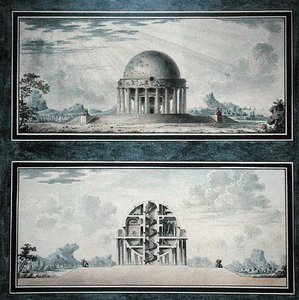 Entwurf für ein Haus für einen Kosmopoliten, 1783 (Detail) von Antoine Laurent Thomas Vaudoyer