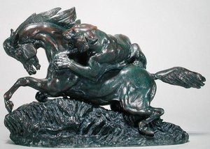 Pferd von einem Tiger überrascht von Antoine Louis Barye