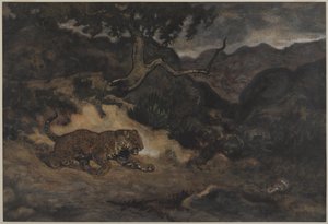 Jaguar entdeckt eine Schlange, ca. 1840 von Antoine Louis Barye