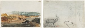 Landschaft (recto); Tierstudien (verso)