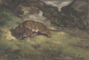 Leopard und Schlange, 1810-1875 von Antoine Louis Barye