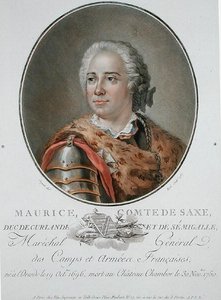 Maurice (1696-1750) Graf von Sachsen von Antoine Louis Francois (after) Sergent Marceau