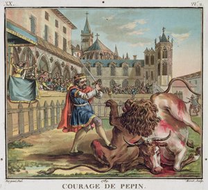 Der Mut von Pepin, graviert von Jean Baptiste Morret von Antoine Louis Francois (after) Sergent Marceau