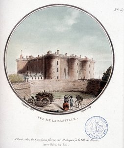 Ansicht der Bastille vor der Revolution - in „Picturesque views of the main buildings of Paris“ von Sergeant