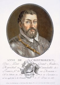 Anne de Montmorency, aus Portraits des grands hommes, femmes illustres, et sujets mémorables de France, graviert und in Farben gedruckt, veröffentlicht von Pierre Blin, 1786-92, Paris von Antoine Louis Francois Sergent Marceau