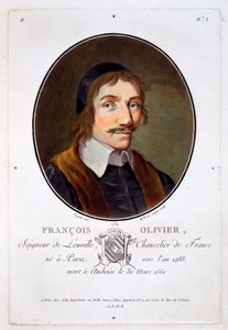 Francois Olivier Seigneur de Leuville, aus Portraits des grands hommes, femmes illustres, et sujets memorables de France, graviert und in Farben gedruckt, veröffentlicht von Pierre Blin, 1786-92, Paris von Antoine Louis Francois Sergent Marceau