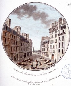 Innenansicht des Place Dauphine, Paris. In malerischen Ansichten der Hauptgebäude von Paris von Sergeant