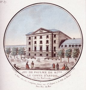 Palmspiel des Grafen von Artois auf den Boulevards. In malerischen Ansichten der Hauptgebäude von Paris von Sergeant von Antoine Louis Francois Sergent Marceau