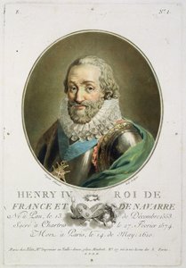 Porträt von Henri IV, König von Frankreich und Navarra (1553-1610), graviert von Ride