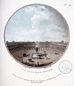 Ansicht des Place Vendôme - in „Bilderbuch der Hauptgebäude von Paris“ von Sergeant