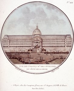 Ansicht des Hôtel des Invalides von der Seine-Seite, Paris. In malerischen Ansichten der Hauptgebäude von Paris von Sergeant von Antoine Louis Francois Sergent Marceau