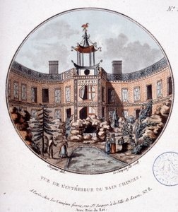 Ansicht des Inneren des chinesischen Bades, Paris. In malerischen Ansichten der Hauptgebäude von Paris von Sergeant von Antoine Louis Francois Sergent Marceau