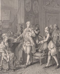 La Grande Toilette Die Schirmherrin, aus Le Monument du Costume, 1777 von Antoine Louis Romanet