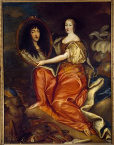 Porträt von Henriette Anne von England, Herzogin von Orléans, mit dem Porträt von Philippe Duc von Orléans von Antoine Mathieu
