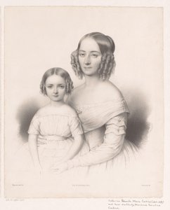 Porträt von Catharina Petronella Maria Cochius mit ihrer Tochter von Antoine Maurin