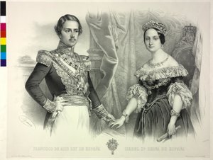 Königin von Spanien und ihr Ehemann Franz Isabella II von Antoine Maurin