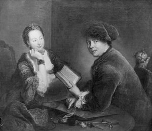 Bildnis des Kupferstechers Georg Friedrich Schmidt und seiner Gattin Dorothea Luise, geb. Videbant von Antoine Pesne