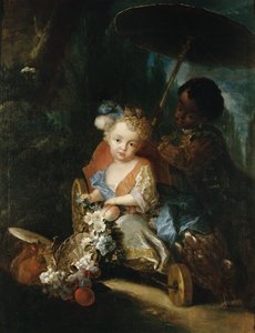 Prinz Friedrich Ludwig im Gartenwagen von Antoine Pesne