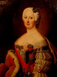 Porträt von Johanna-Elizabeth, Kurfürstin von Anhalt-Zerbst 1712-1760, Mutter von Katharina II., 1740er Jahre von Antoine Pesne