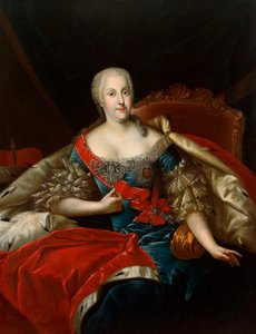 Porträt von Johanna-Elizabeth, Kurfürstin von Anhalt-Zerbst, 1712-1760, ca. 1746 von Antoine Pesne