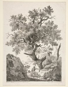 Ohne Titel [Mann sitzt am Baum] von Antoine Pierre Mongin