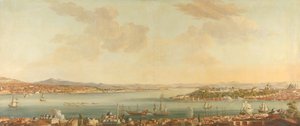 Ansicht von Konstantinopel (Istanbul) und dem Serail von der schwedischen Gesandtschaft in Pera