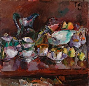 Stillleben mit Kaffeetassen von Anton Faistauer